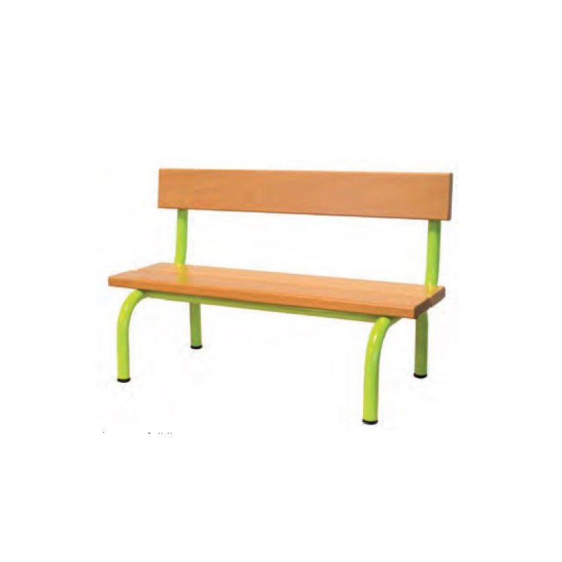 Banc scolaire en bois avec dossier, banc d'école en bois et acier, banc ...