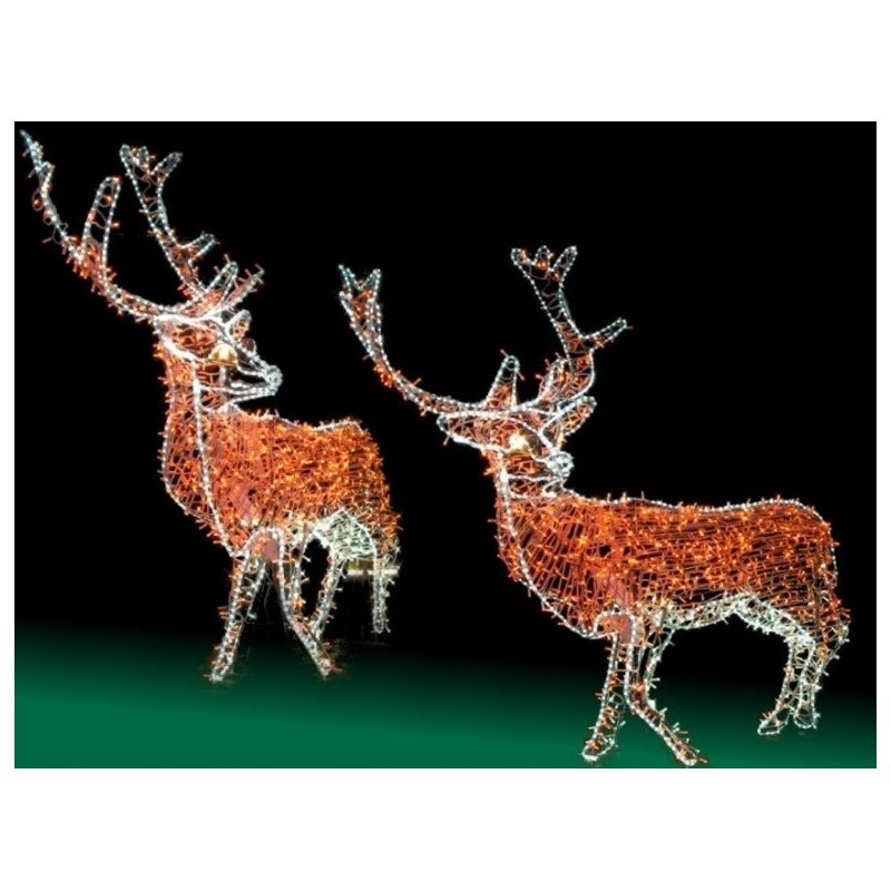 Cerf lumineux de Noël pour collectivités, cerf de Noël lumineux extérieur