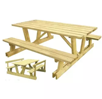 Table de picnic en bois spécial montagne