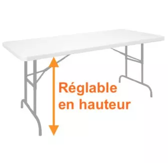 Table traiteur en plastique réglable en hauteur- Cofradis collectivités équipements