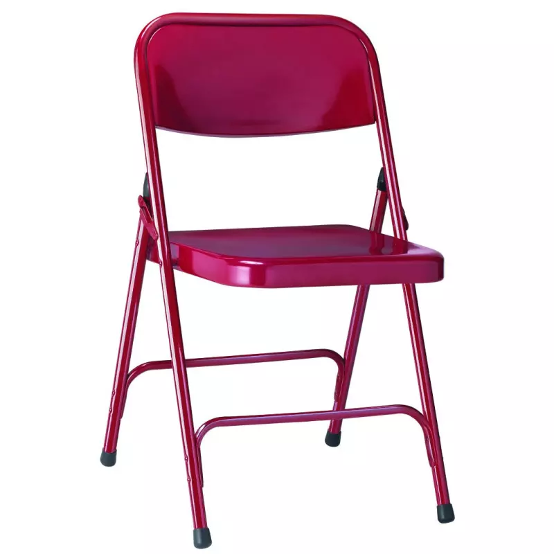  Chaise pliante en métal acier couleur bordeaux pour salle polyvalente Gênes 