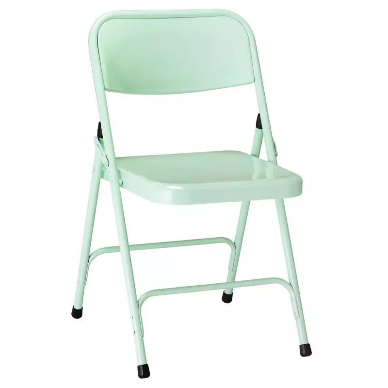  Chaise pliante en métal coloris blanc pour salle des fêtes