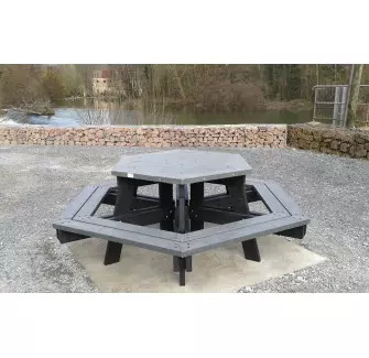 Table de pique-nique octogonale en plastique recyclé