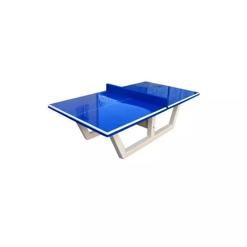 Table de ping- pong en béton couleur bleu