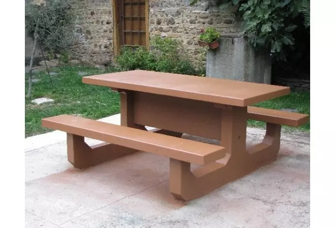 Table de picnic en béton ton bois