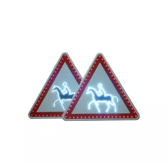 Panneau A15c de signalisation clignotant pour le passage de cavaliers à LEDs