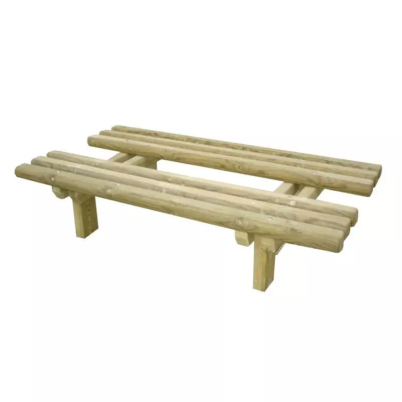 Assise double bancs extérieur en bois rondin - Cofradis Collectivités