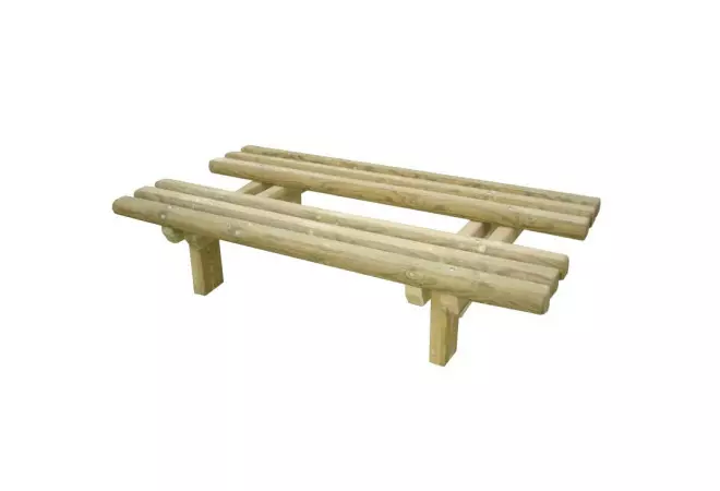 Assise double bancs extérieur en bois rondin - Cofradis Collectivités