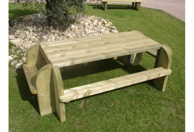 Table de pique-nique en bois rectangulaire AQUITAINE
