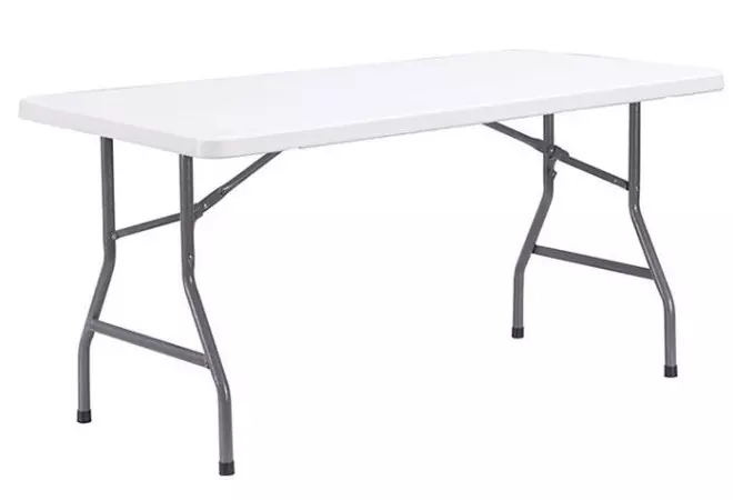Table en plastique pliante 153 x 76 cm- polyéthylène pas cher - Cofradis Collectivités