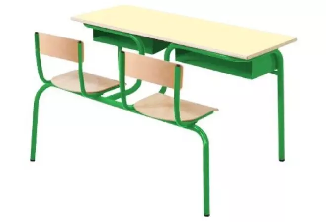 Bureau scolaire Lara avec assise attenante 130 x 50 cm - Cofradis Collectivités