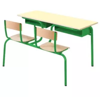Bureau scolaire Lara avec assise attenante 130 x 50 cm - Cofradis Collectivités