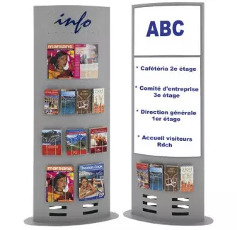Totem d'exposition - Porte brochures multifonction en métal - Cofradis Collectivités