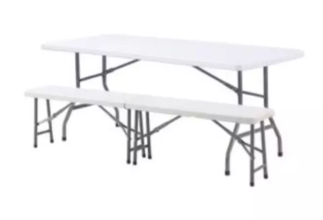 Lot 10 tables polypro pliantes 183x76 cm + 20 bancs pliants - Cofradis collectivités