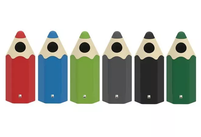 Poubelle Crayon de couleur ludique pour école - Cofradis Collectivités