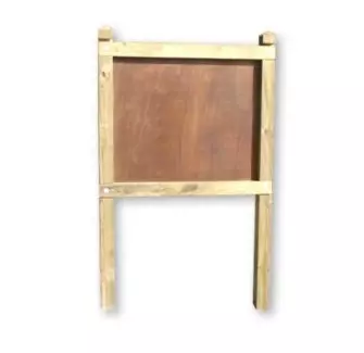 Panneau d'Affichage libre en bois - simple fond contreplaqué - poteaux carrés - Cofradis Collectivités