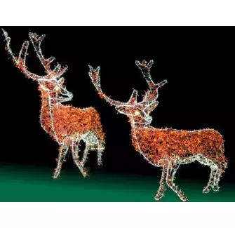 Cerf 3D lumineux pour décoration de Noël