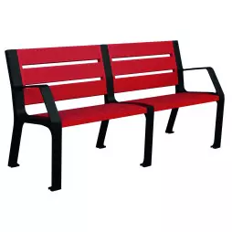 Banc extérieur en plastique MODO rouge