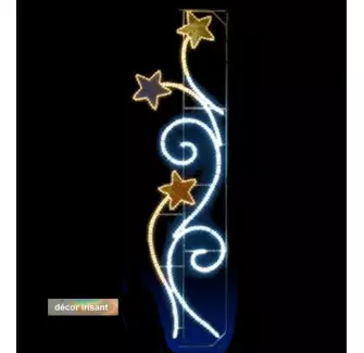 Visuel du décor de Noël pour collectivités : Rinceaux et volutes étoilés décor lumineux irisant - Cofradis Collectivités