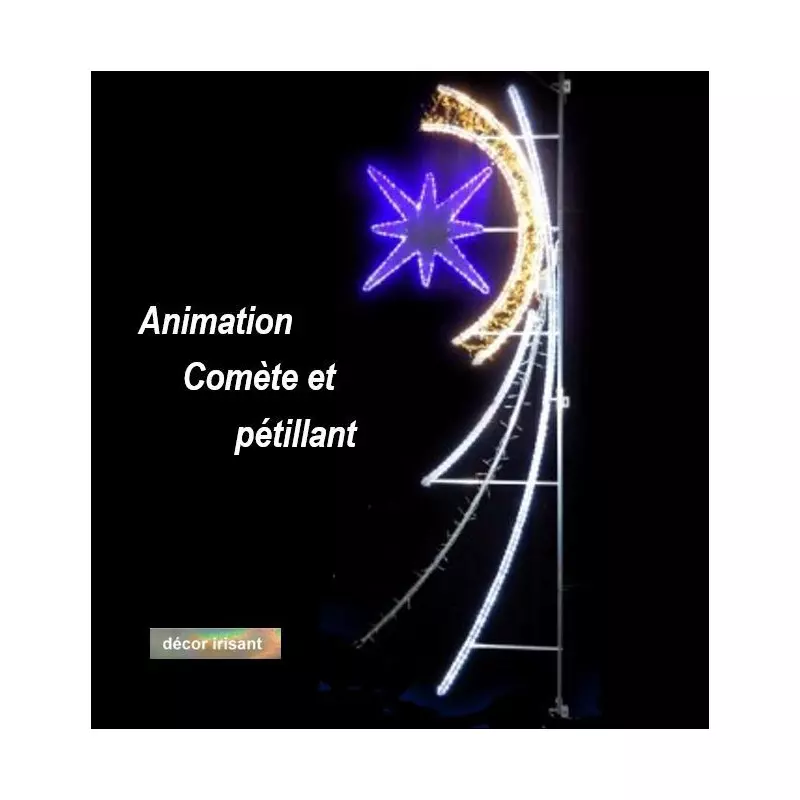 Visuel du luminaire animation comète et pétillante pour suspendre sur lampadaire - Cofradis Collectivités