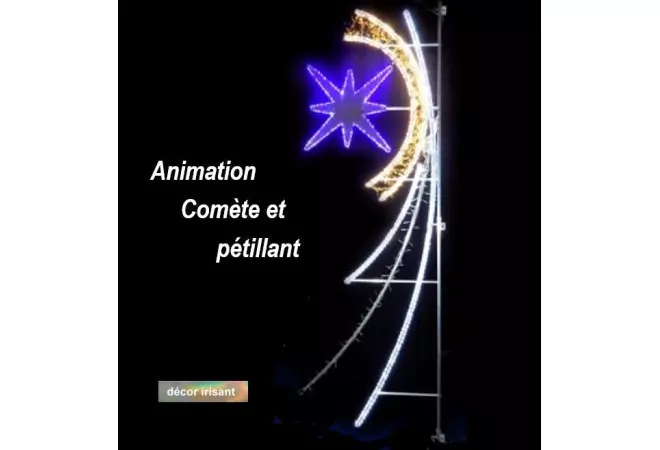 Visuel du luminaire animation comète et pétillante pour suspendre sur lampadaire - Cofradis Collectivités