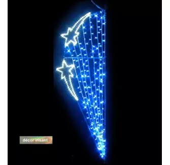 Acheter décoration de Noël pour les Villes - visuel du décor Parachute étoilé - Nuit Bleu - Cofradis Collectivités