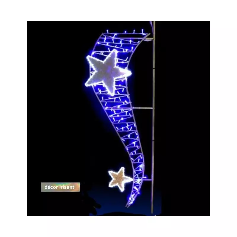 Visuel du décor suspendu : Tourbillon d'étoiles irisées - luminaire de ville - Cofradis Collectivités