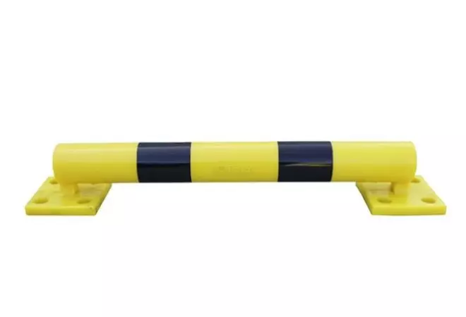 Butée de parking flexible noir et jaune pour sols irréguliers