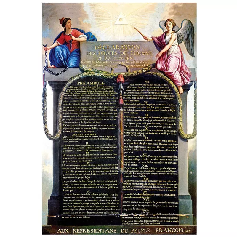 Plaque "Déclaration Universelle des Droits de l'Homme et du Citoyen" PVC et PLEXI
