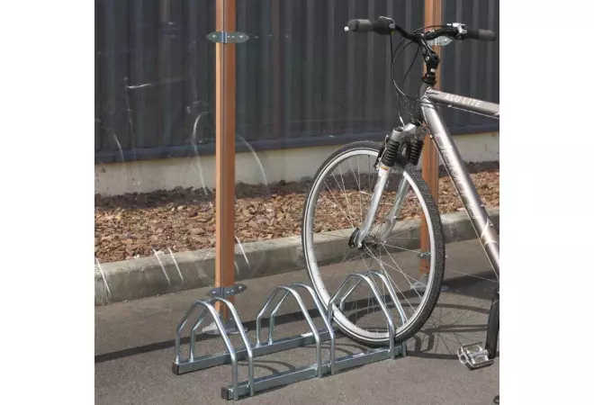 Râtelier 3 vélos, support pour 3 vélos, range vélo de sol en acier