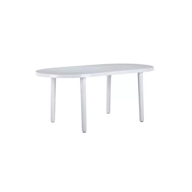 Table polypro ovale blanche pieds emboîtables