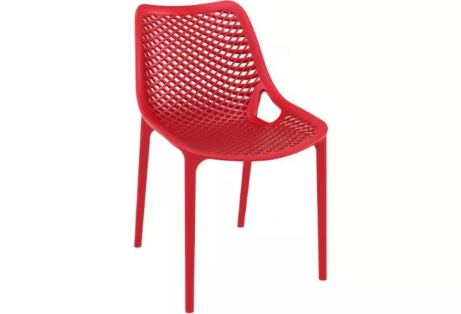 Chaise Palma en fibre de verre et PP rouge