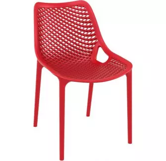 Chaise Palma en fibre de verre et PP rouge