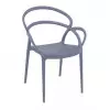 Beau fauteuil en polypro et fibre de verre gris