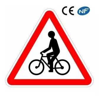 Panneau danger pour collectivités passage de cyclistes fréquents