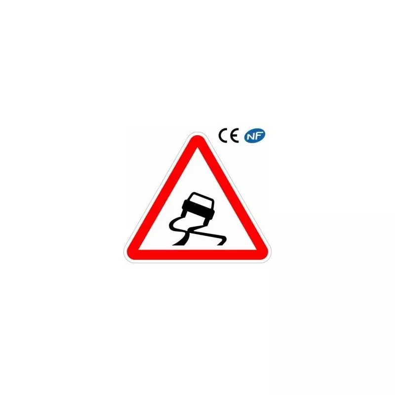 Panneau Code de la route indiquant une chaussée glissante (A4)