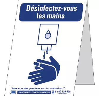 Signalétique : Désinfectez-vous les mains en PVC ou adhésif : A3 ou A4