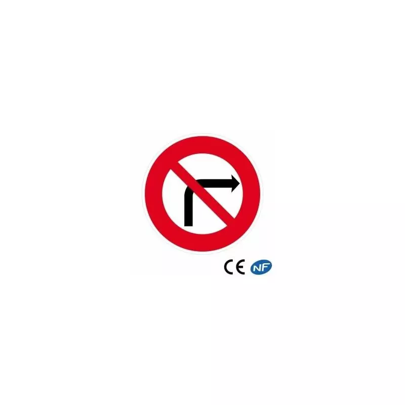 Panneau Code de la route interdiction de tourner à droite B2b