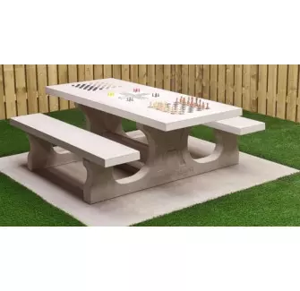 Table multi-jeux en béton naturel