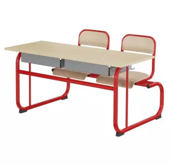 Bureau scolaire avec chaises attenantes 130x50 cm