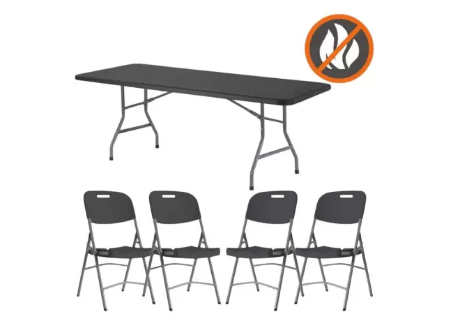 Lot de tables et chaises pliantes polypro Grey Edition®