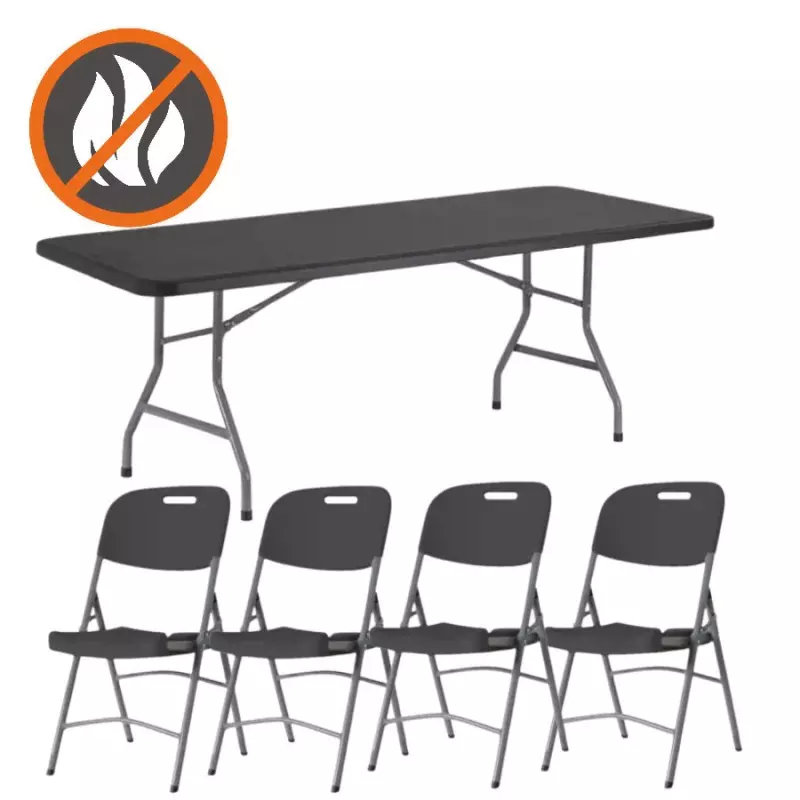 Table pliante en polypro et chaises pliantes en polypro, haute qualité