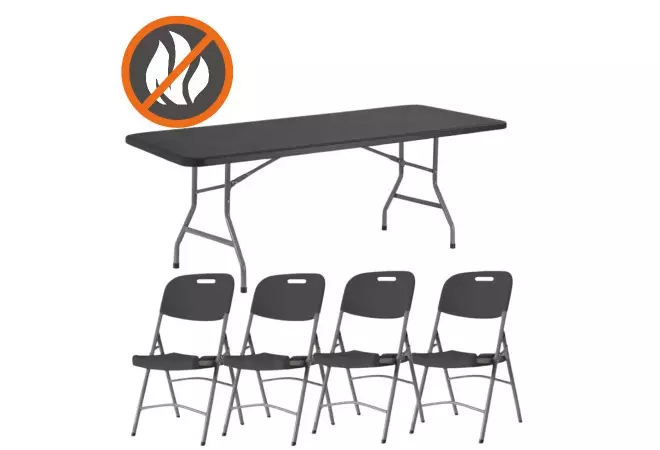 Lot de tables et chaises pliantes polypro Grey Edition®