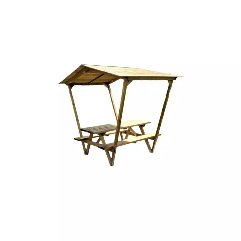Table en bois avec toit