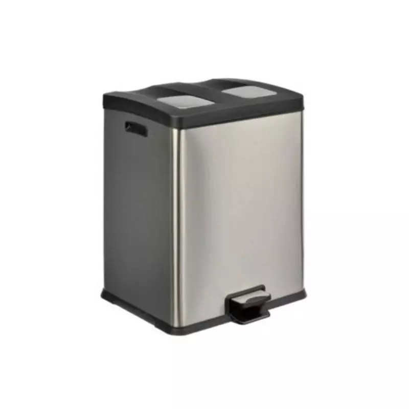 Poubelle Tri Sélectif Intérieur 4L SUNDIS Loops - Plastique Recyclé Gris - Pour Déchets Organiques Cuisine