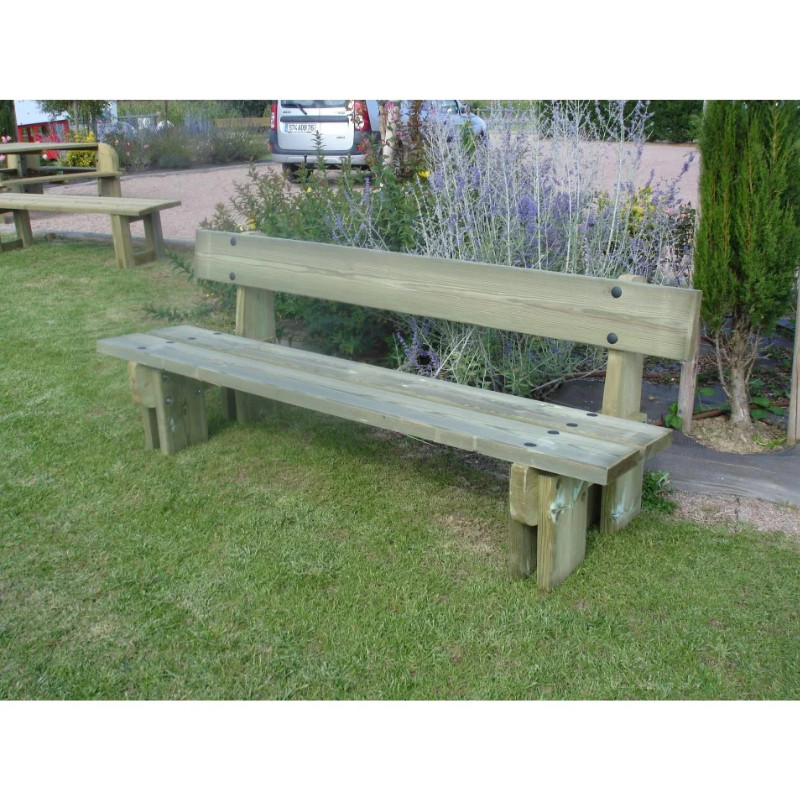 Banc jardin public bois