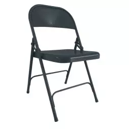 Chaise grise en métal pliante