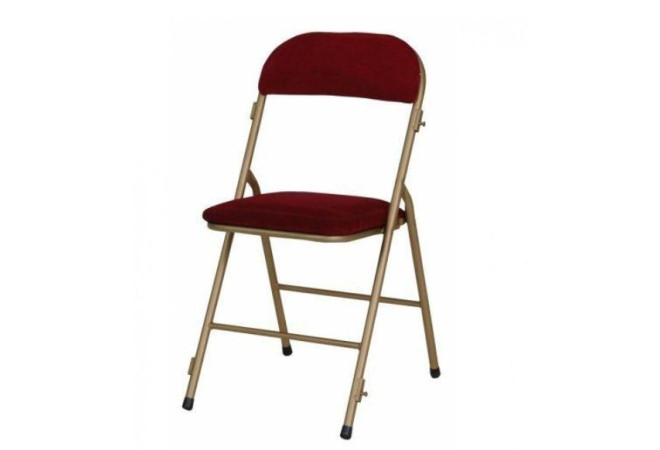 Chaise pliante Opéra en acier et en velours