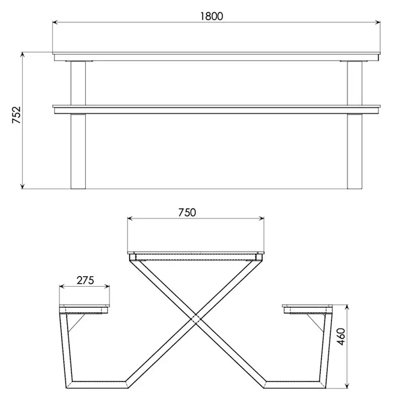 dimensions de la table pique-nique recyclé en HPL dimensions de la table pique-nique recyclé en HPL