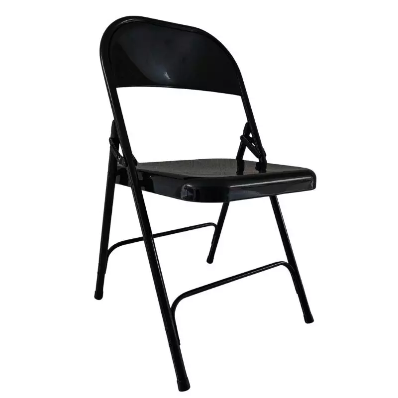 Chaise pliante métal noir